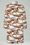 Manteau long en manteau long en abricot camouflage en fausse fourrure pour hommes