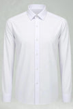 Chemise blanche classique à col pointu solide Combinaison slim Cut pour hommes