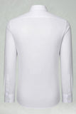 Chemise blanche classique à col pointu solide Combinaison slim Cut pour hommes