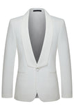 Costumes de mariée homme en revers châle blanc slim cut