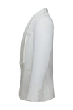 Costumes de mariée homme en revers châle blanc slim cut