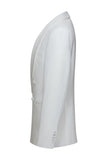 Costumes de mariée double boutonnage à revers en châle homme blancs