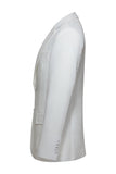 Costumes de mariage pour hommes à revers à poing unique blancs en deux pièces