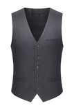 Costumes gris 3 pièces pour hommes Slim Fit Peak Lapel
