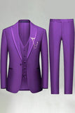 Costume de bal homme 3 pièces noir revers pointe un bouton