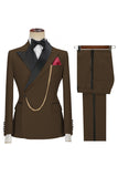 Costume homme 2 pièces kaki à revers pointe