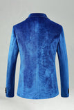 Costumes de bal pour hommes bleu royal en velours cranté à revers