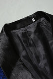 Blazer de bal masculin en châle à sequins et en revers bleu royal
