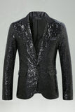 Blazer de bal pour hommes en revers doré scintillant