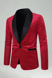 Blazer de bal pour hommes à boutons à revers à revers en châle rouge