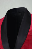 Blazer de bal pour hommes à boutons à revers à revers en châle rouge