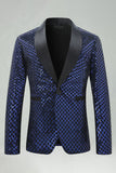 Blazer de bal pour hommes en revers à paillettes vertes