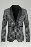 Blazer de bal pour hommes en revers à paillettes vertes