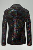 Blazer de bal masculin Peak Lapel coloré à paillettes et un bouton