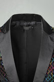 Blazer de bal masculin Peak Lapel coloré à paillettes et un bouton