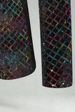 Blazer de bal masculin Peak Lapel coloré à paillettes et un bouton