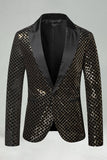 Blazer de bal masculin Peak Lapel coloré à paillettes et un bouton