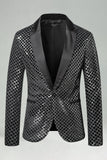 Blazer de bal masculin Peak Lapel coloré à paillettes et un bouton