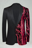 Costumes de bal pour hommes en 2 pièces en paillettes rouge foncé à paillettes