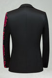 Costumes de bal pour hommes en 2 pièces en paillettes rouge foncé à paillettes