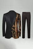Costumes de bal pour hommes en 2 pièces en paillettes rouge foncé à paillettes