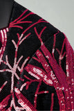 Costumes de bal pour hommes en 2 pièces en paillettes rouge foncé à paillettes