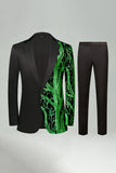 Costumes de bal pour hommes en 2 pièces en paillettes rouge foncé à paillettes