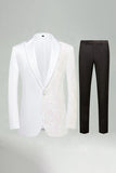 Costumes de bal pour hommes en 2 pièces en paillettes rouge foncé à paillettes