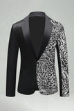 Blazer de bal pour hommes à paillettes noires dorées