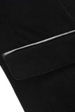 Blazer formel à revers pointu en velours noir