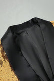 Blazer de bal pour hommes à simple boucle à châle doré scintillant