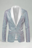 Blazer de bal pour hommes en revers châle vert scintillant