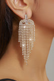 Boucles d’oreilles longues de bal de promo Style dorées et scintillantes avec des strass