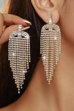Boucles d’oreilles longues de bal de promo Style dorées et scintillantes avec des strass