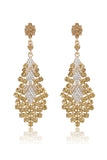 Boucles d’oreilles en forme de larme au champagne scintillant avec des strass