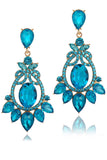 Boucles d’oreilles vintage vintage bleues scintillantes avec des strass