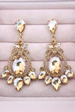 Boucles d’oreilles vintage vintage bleues scintillantes avec des strass
