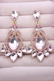 Boucles d’oreilles vintage vintage bleues scintillantes avec des strass