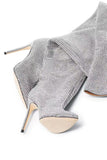 Bottes de bal en strass argentées scintillantes
