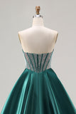 Corset de bal perlé vert foncé Princess Sweetheart
