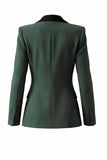 Complets de bal de bal vert foncé slim cut en deux pièces à revers point, simple boutonnage