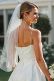 Robe de mariée blanche à bretelles fines Midi A Line
