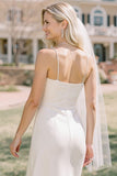 Robe de mariée Midi à bretelles blanches à poils fines