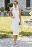 Robe de mariée en satin blanc en lacette en fourreau