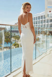 Robe de mariée midi en dentelle ivoire à bretelles fines