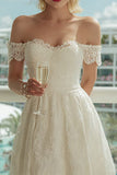 Robe de mariée midi en ivoire à épaules dénudées