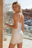 Robe de mariée bodycon en dentelle ivoire à bretelles fines
