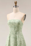 Robe de demoiselle d’honneur Dusty Sage Bloomless Strapless A Line Long