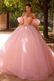 Robe de bal corset rose décollée scintillante Quinceañera