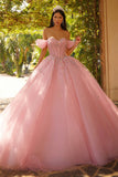 Robe-bal corset rose dénudé scintillante robe de bal Quinceañera